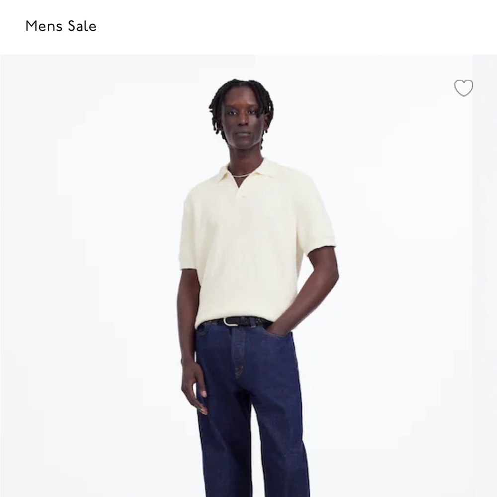 Madewell Cream Textured Polo Shirt